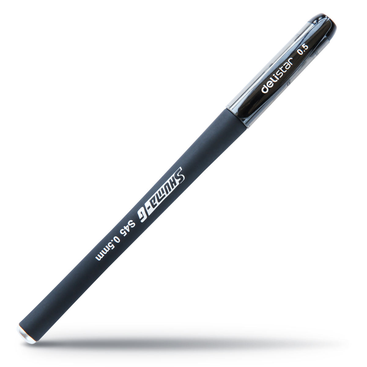 得力磨砂设计商务办公中性笔S45防滑水笔 签字笔0.5mm签字笔